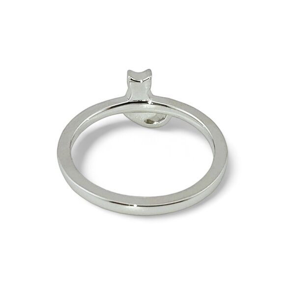 Sterling Silver 925 Plain Cat Ring - Picture 4 of 5